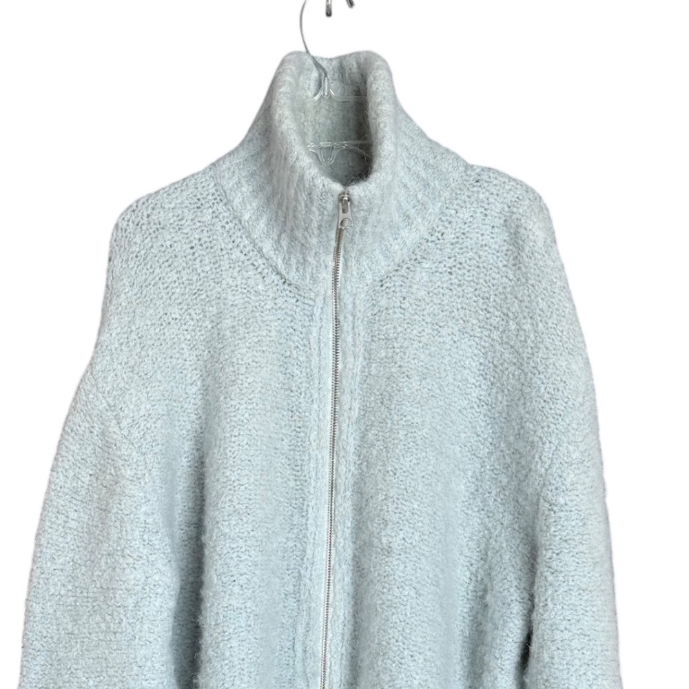 Wilfred Free Sweater L Blue Alpaca Merino Wool Zip Up Cardigan - Picture 6 of 12